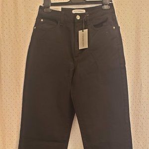WEWOREWHAT- SIZE 26 BLACK MOM SLIT STRAIGHT JEANS